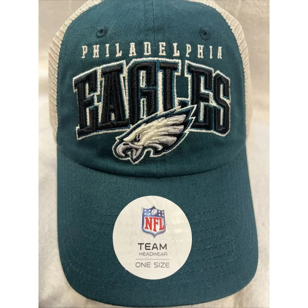 NWT Philadelphia Eagles Hat Team Apparel NFL Football Adjustable Trucker Mesh‎